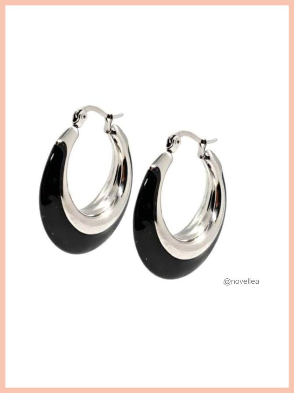 18K Gold Plated Stainless Steel Enamel Hoop Earrings for Women, Chunky Gift